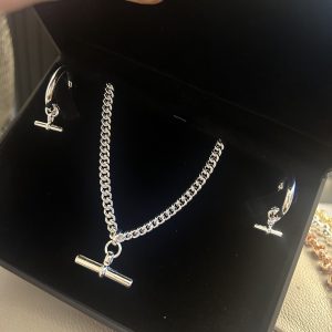New T-Bar Set - Silver Rhodium-Plated