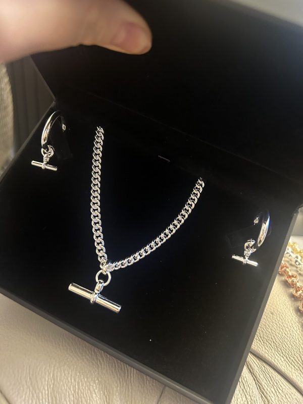 New T-Bar Set - Silver Rhodium-Plated