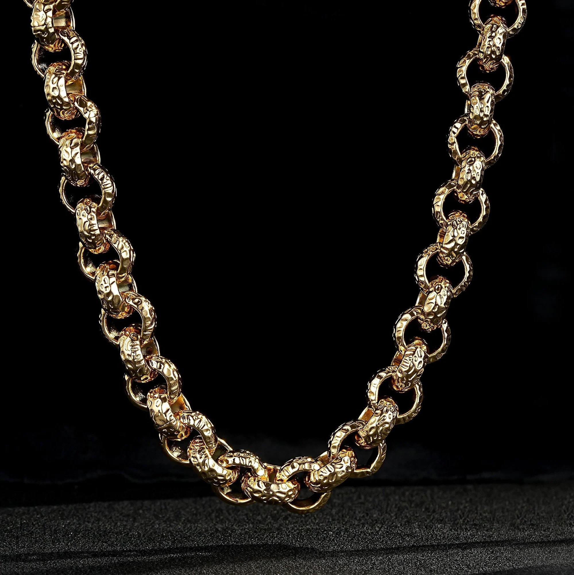 NEW Premium 15mm Gold-Filled Patterned Belcher Necklace
