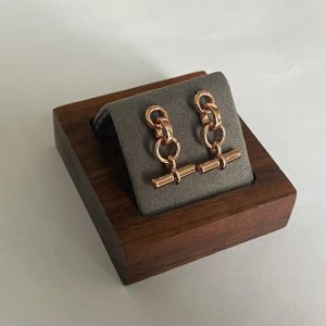 Rose Gold T-Bar Dangle Earrings