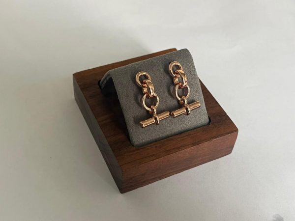 Rose Gold T-Bar Dangle Earrings