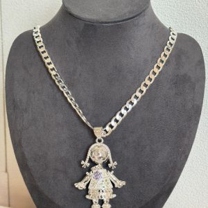 Silver Medium 5cm Ragdoll Necklace