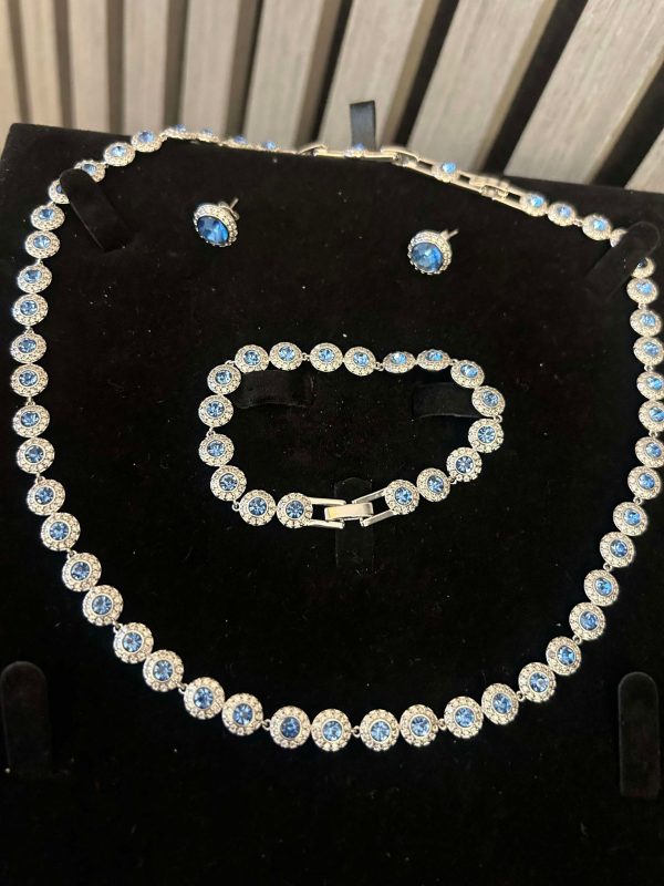 Silver Blue Tennis Jewellery Set - Image 7