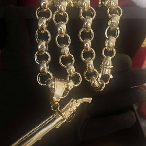 14mm Soldered Link Necklace with Shotgun Pendant and Pellets