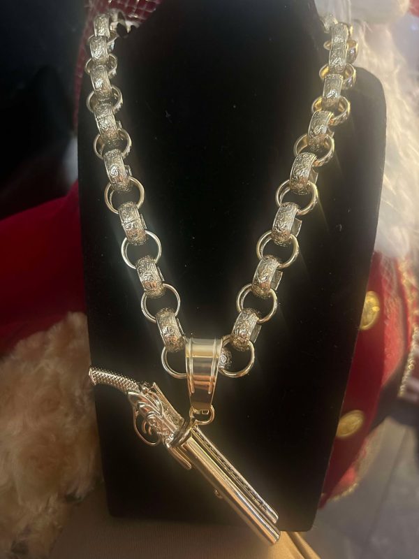 15mm Soldered Link Necklace with Shotgun Pendant