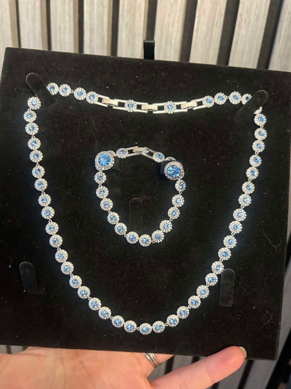 Silver Blue Tennis Jewellery Set - Image 4