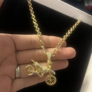 5mm Belcher Chain with Motorbike Pendant