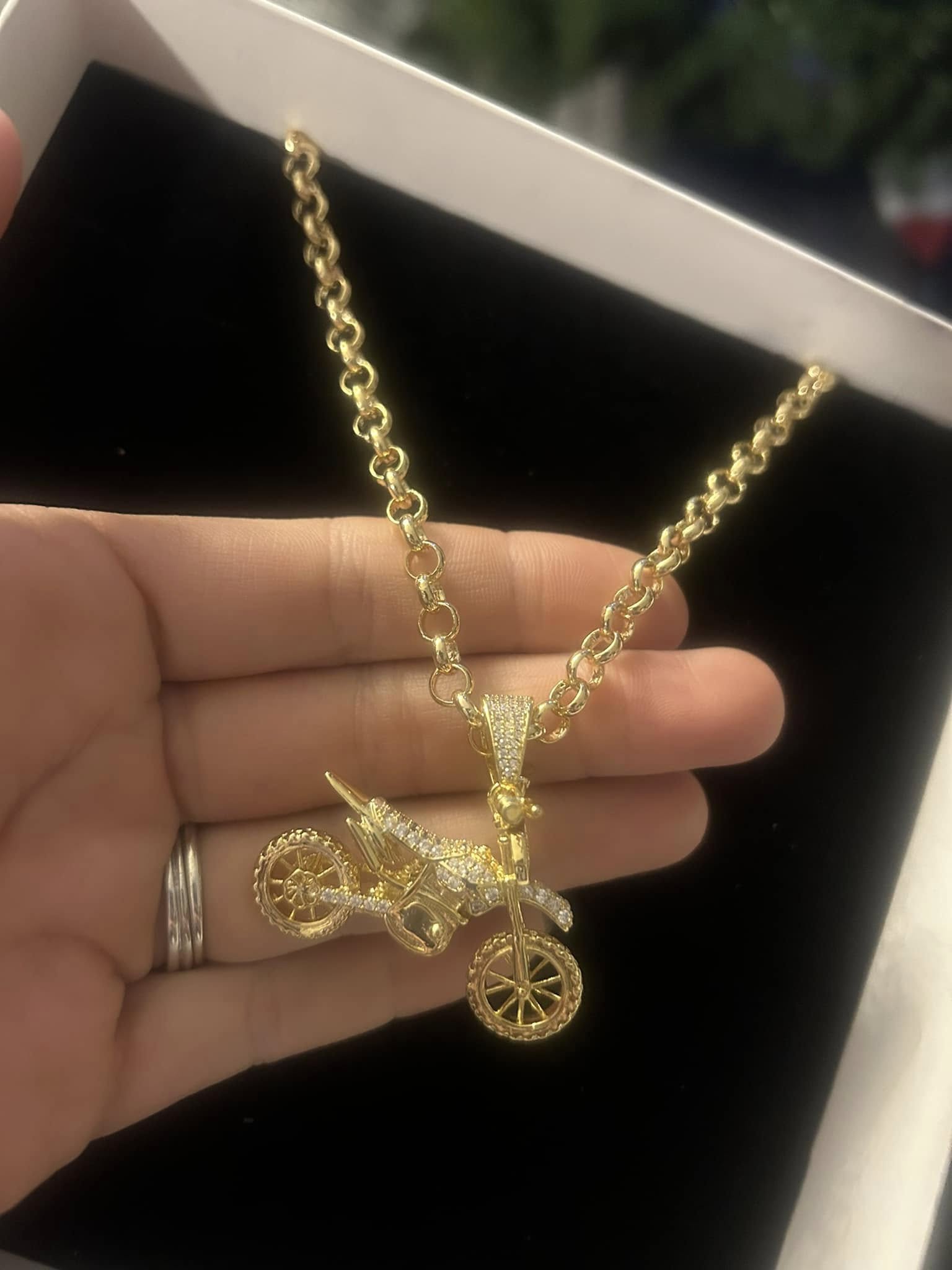 5mm Belcher Chain with Motorbike Pendant