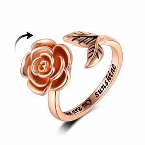 Blooming Rose Spinner Ring - Rose Gold