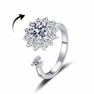 Crystal Starburst Spinner Ring