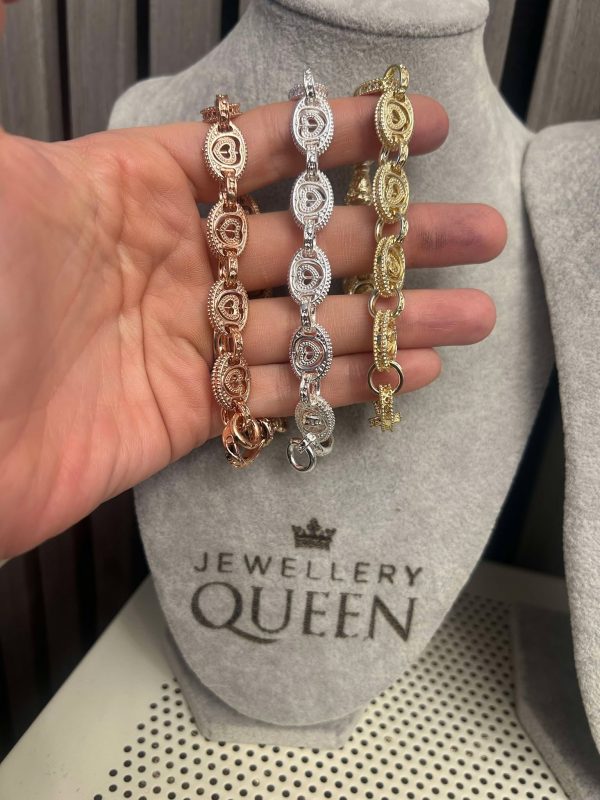 Premium Petite Button Spinning Heart Bracelet - Image 11