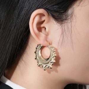 4cm Round Creole Earrings