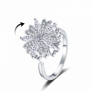 Frosted Bloom Spinner Ring