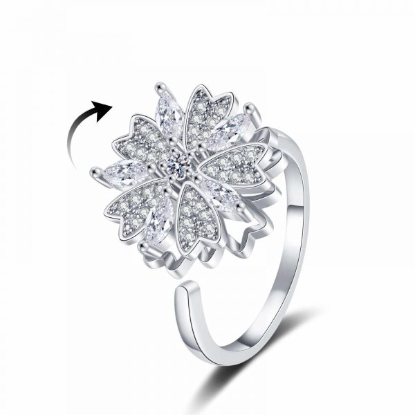 Frosted Bloom Spinner Ring