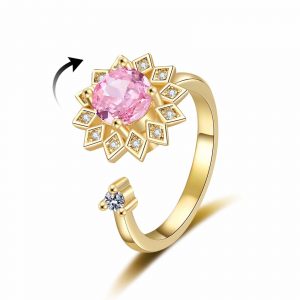 Pink Starburst Spinner Ring