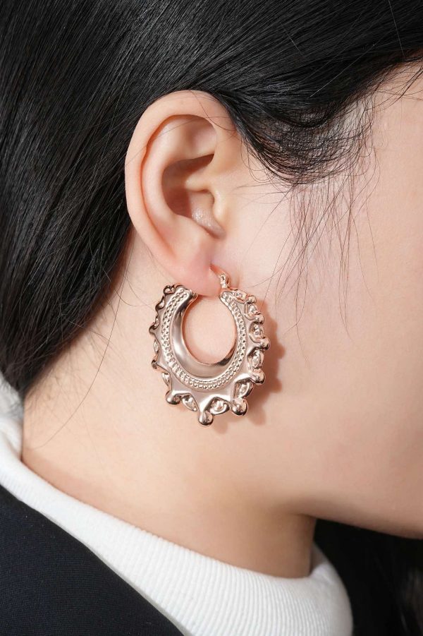 4cm Round Creole Earrings - Image 2