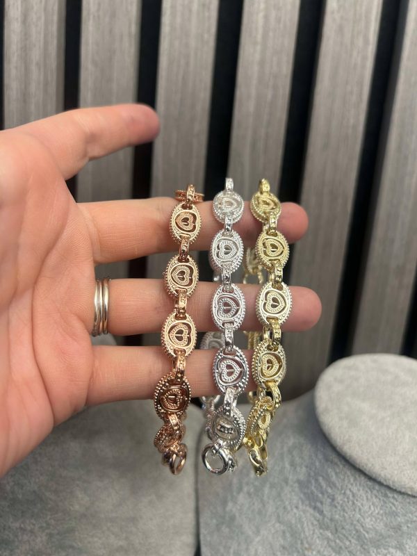 Premium Petite Button Spinning Heart Bracelet - Image 2