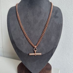 New Premium Rose Gold-Filled T-Bar Necklace