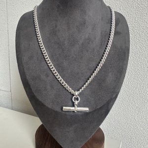 New Premium Silver T-Bar Necklace