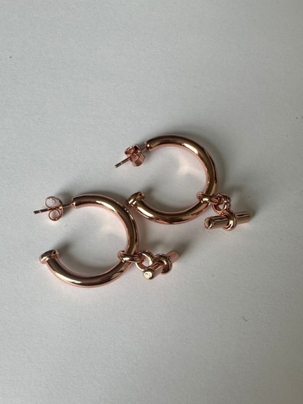 New T-Bar Hoops - Small/Medium - Silver - Image 4