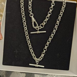 8mm T Bar Belcher Set – Rhodium Plated