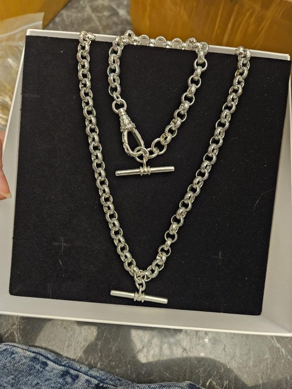 8mm T Bar Belcher Set – Rhodium Plated