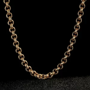 8mm Lined Pattern 24-Inch Belcher Chain