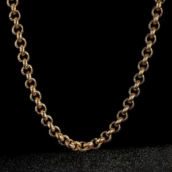 8mm Lined Pattern 24-Inch Belcher Chain