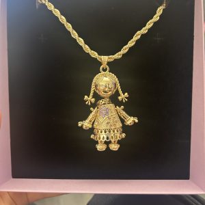 New Giant Ragdoll on rope chain- Premium gold filled
