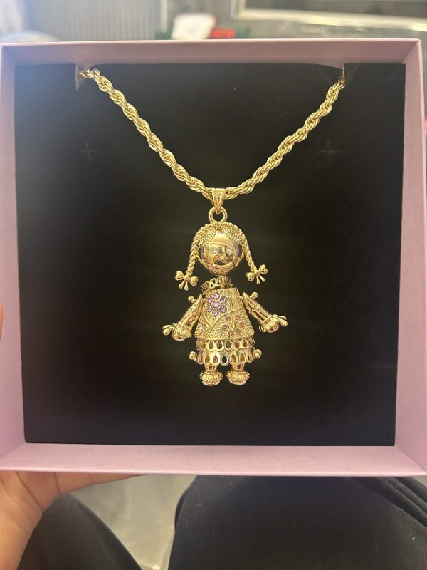 New Giant Ragdoll on rope chain- Premium gold filled