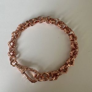 New 8mm Heart Belcher Bracelet - Premium Rose Gold