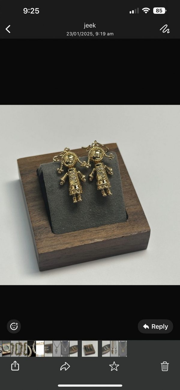 Ragdoll earrings - Gold filled - Image 2