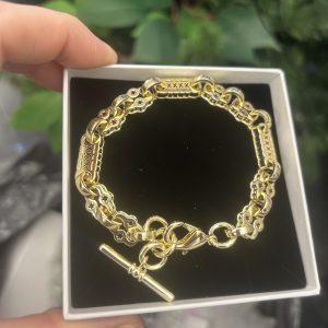 Medium 8mm Premium Gold-Filled Stars and Bars T-Bar Bracelet