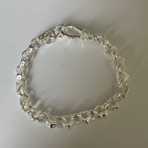 New 8mm Heart Belcher Bracelet - Rhodium-Plated
