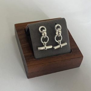 Silver T-Bar Dangle Earrings