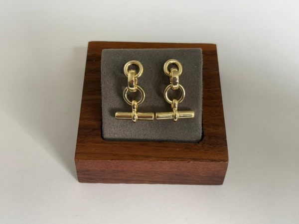 Gold-Filled T-Bar Dangle Earrings