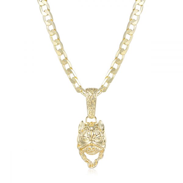 Premium Bulldog Pendant with Luxury 6mm Cuban Chain - Gold Filled