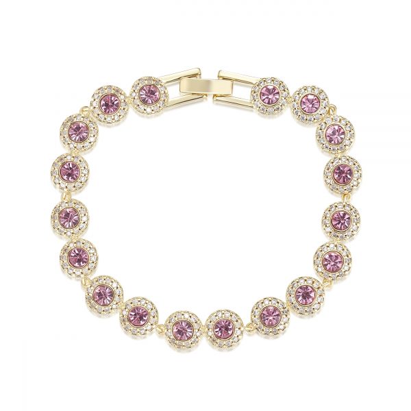 Premium Gold and Pink Stone Tennis Set - Image 4