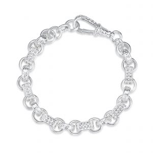 Silver Gypsy Link Bracelet - 10mm - Rhodium plated