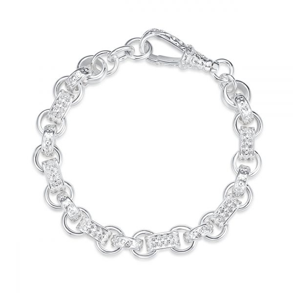 Silver Gypsy Link Bracelet - 10mm - Rhodium plated