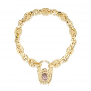 Premium Gold-Filled Petite Button Bracelet - Pink Stone