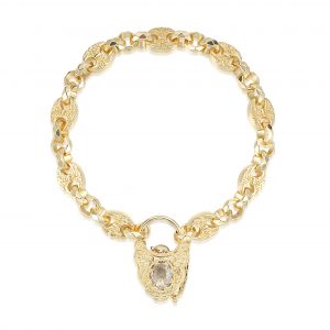 Premium Gold-Filled Petite Button Bracelet - White Stone