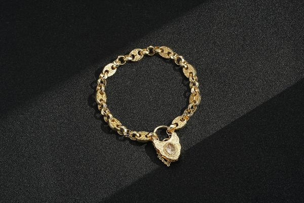 Premium Gold-Filled Petite Button Bracelet - White Stone - Image 2