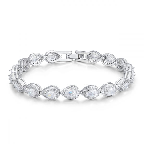 NEW - Silver Teardrop Tennis Set – Rhodium Plated - Image 2