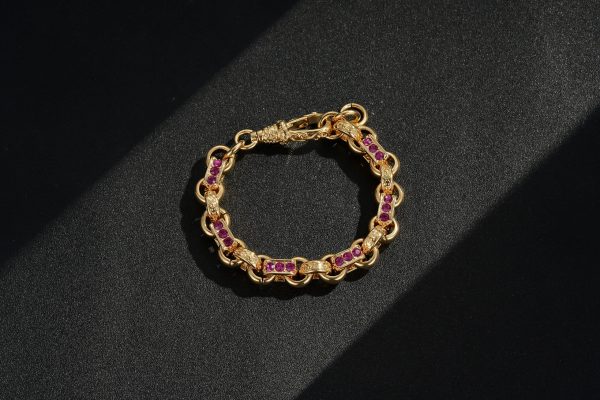 10mm Bright Pink 3 Stone Gypsy Set - Image 2