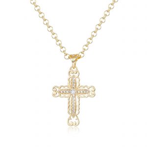 Premium Gold-Filled Cross with 5mm Belcher Chain
