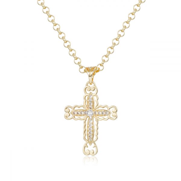 Premium Gold-Filled Cross with 5mm Belcher Chain