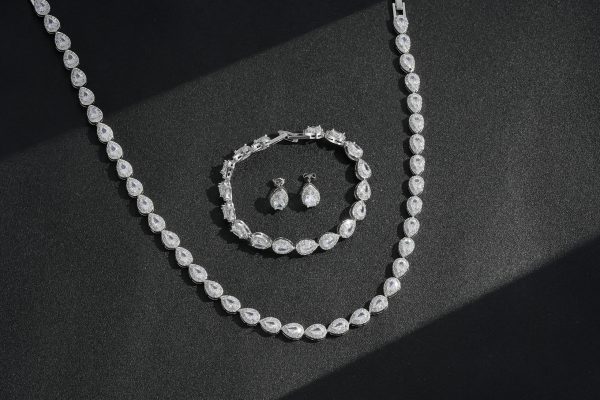 NEW - Silver Teardrop Tennis Set – Rhodium Plated - Image 5