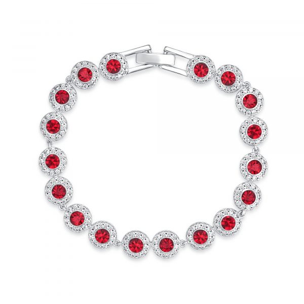 Silver Red Stone Crystal Tennis Set - Image 2