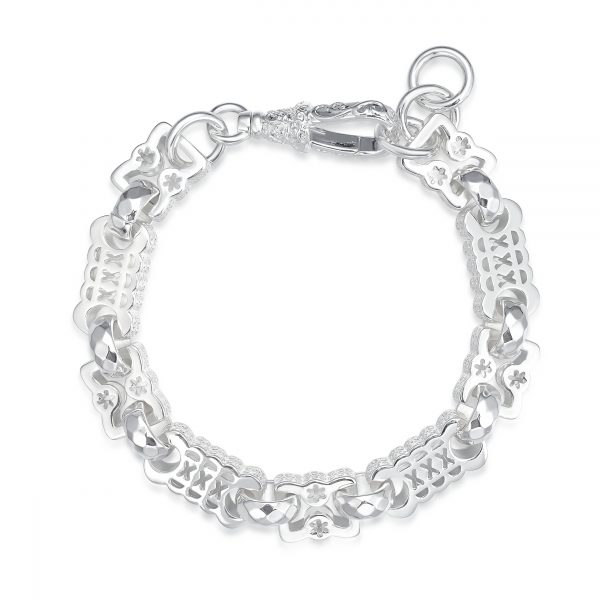 Premium Rhodium-Plated Stars and Bars Bracelet